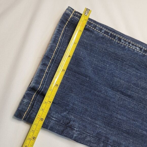 25 MEK OAXACA DISTRESSED BOOT FLARE WIDE miss me buckle  embroidered JEANS - Picture 5 of 16